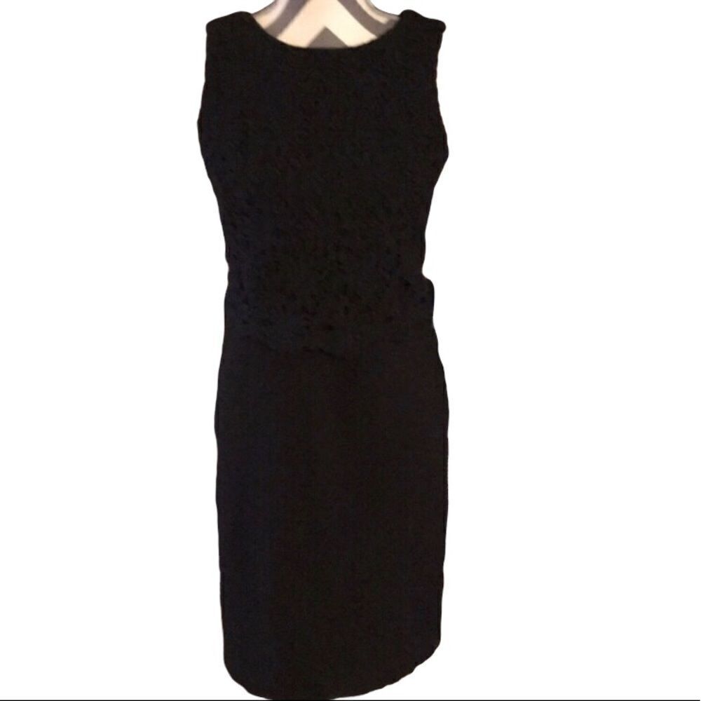 Talbots 4P Black Dress with Lace Top